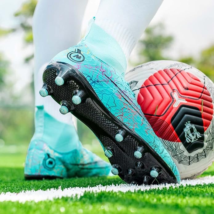 Kids & Mens Athletic Hightop Cleats Soccer Shoes Football Team Turf Lightweight Running Outdoor Comfortable Training Football Shoes