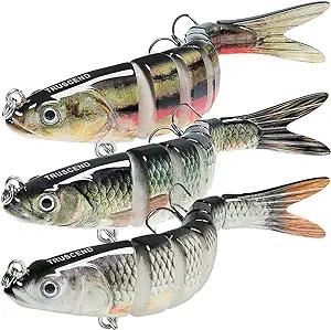 TRUSCEND Fishing Lures for Freshwater and Saltwater, Lifelike Swimbait for Bass Trout Crappie, Slow Sinking Bass Fishing Lure, Amazing Fishing Gifts for men, Must-have for Family Fishing Gear