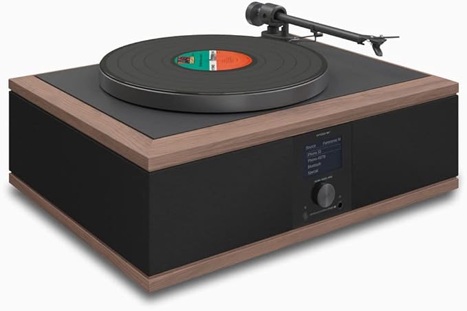 Andover-One E Turntable Music System with Songbird - All in One Record Player Stereo and Surround; Turntable with Speakers ; Bluetooth; Streaming High Res: Tidal Spotify Amazon Qobuz Apple Music
