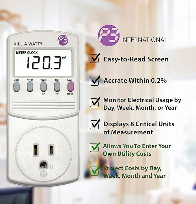 P3 International P4460 Kill A Watt EZ Electricity Usage Monitor , grey
