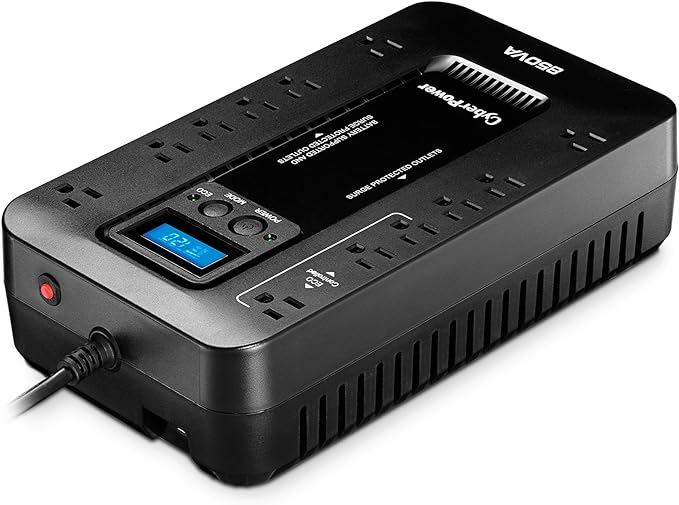 CyberPower EC850LCD Ecologic Battery Backup & Surge Protector UPS System, 850VA/510W, 12 Outlets, ECO Mode, Compact, Uninterruptible Power Supply