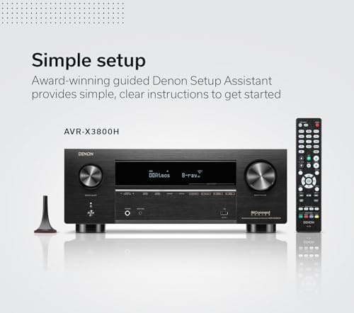 Denon AVR-X3800H 9.4-Ch Receiver - 8K UHD Home Theater AVR (105W X 9) Built-in Bluetooth, Wi-Fi & HEOS Multi-Room Streaming, Dolby Atmos, DTS:X, IMAX Enhanced & Auro 3D