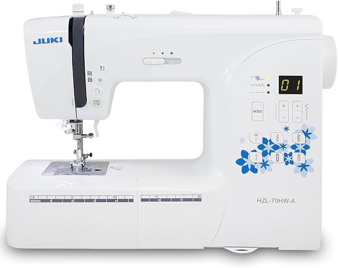 Juki HZL-70HW Computer Sewing Machine with 80 Sewing Patterns, 6 Types of Stitch Patterns, and Quick Reference Plate