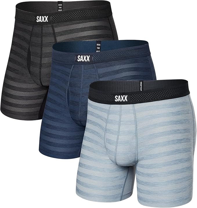 SAXX Underwear Co. Men's Droptemp Cooling Mesh Boxer Brief Fly with Pouch Support