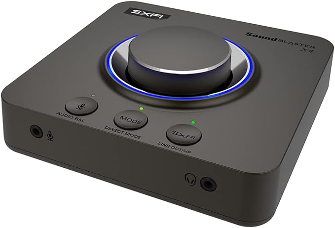 Creative Sound Blaster X4 External USB DAC Amp with Super X-Fi, 7.1 Surround, Optical I/O, Mic/Headset/Line-in - for PC and Mac