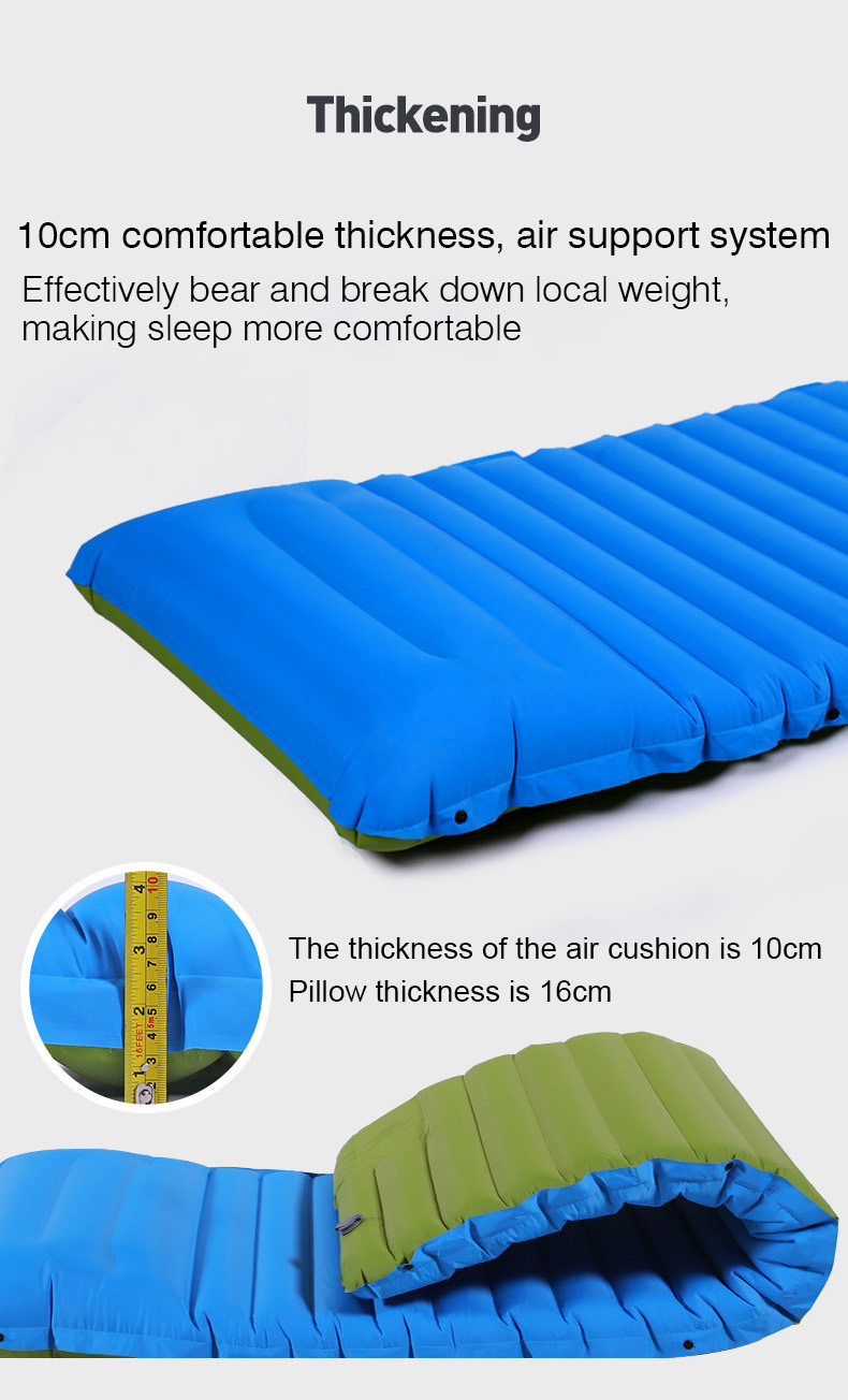 Army Sleeping Mat Ultralight Self-Inflating Air Mattress, Wide Sleeping Pad, Inflatable Bed for Beach Picnic, Camping Tent Air Cushion with Splicing Design