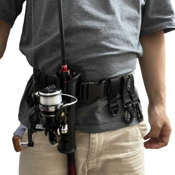 Wade Fishing Belt Portable Wader Belt with Adjustable Waist Belts, Rod Holder, and Pole Inserter - Image 3