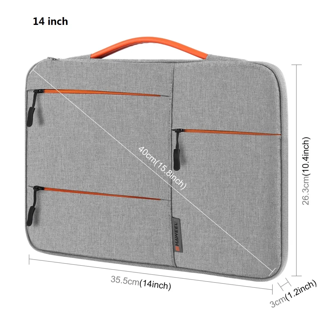 Laptop Sleeve With Pocket Zipper Briefcase and Handle for 13”, 14”, 15” MacBook and Notebook Computer Bag
