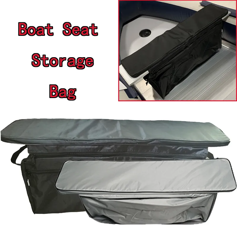 420D Coated Oxford Boat Bag Inflatable Boat Seat Storage with Padded Cushion for Fishing, Canoe, PVC Kayak, Assault Boats, and Rowing