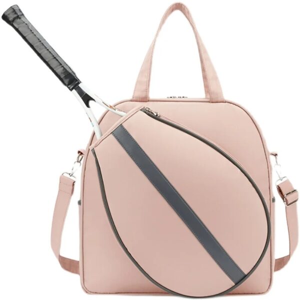 Tennis Bags for Women Durable Nylon Shoulder Bag for Badminton Racket, White/Pink, Racket Warehouse Handbag
