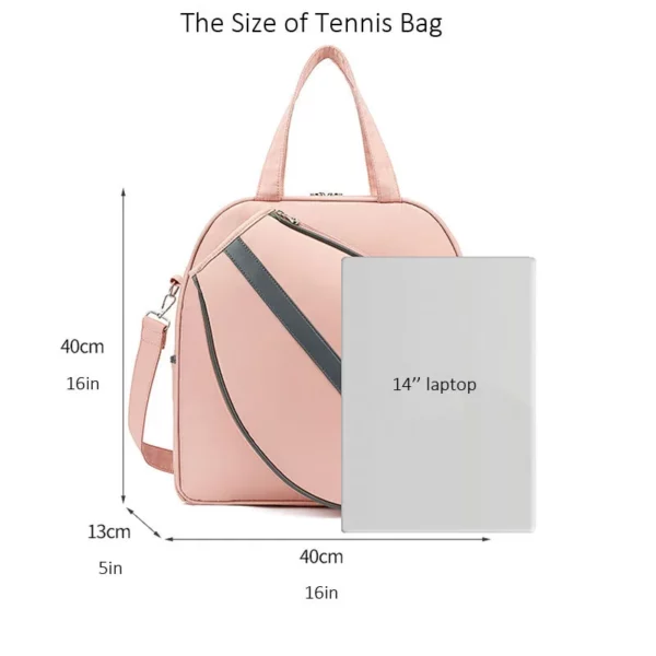 Tennis Bags for Women Durable Nylon Shoulder Bag for Badminton Racket, White/Pink, Racket Warehouse Handbag - Image 3