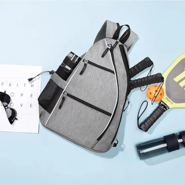 Tennis Bags for Women and Men Adjustable Sling Backpack with Fence Hook, Upgraded Capacity, Safety Pocket, and Water Bottle Holder - Men's & Women's Pickleball Bag - Image 6