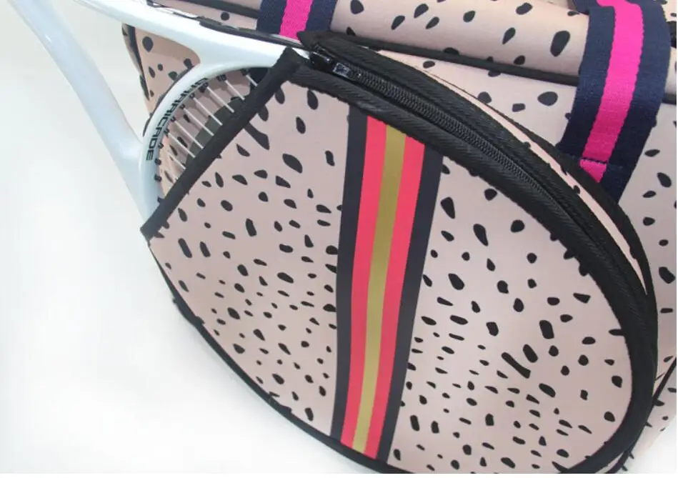 Tennis Bags for Women and Men - Stylish Neoprene Storage Tote with Large Capacity, Pickleball Racket Bag, Waterproof, Unisex
