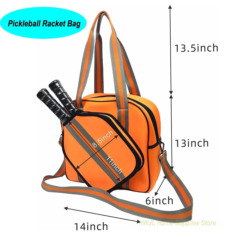 Tennis Bags for Women and Men - Stylish Neoprene Storage Tote with Large Capacity, Pickleball Racket Bag, Waterproof, Unisex