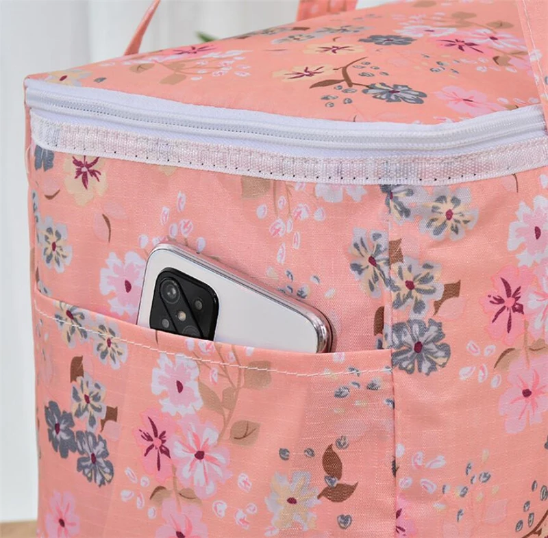 Functional Fashion Breastmilk Cooler Bag - Portable Insulated Canvas Square Lunch Box for Women and Kids, Thermal Food Picnic Lunch Bags