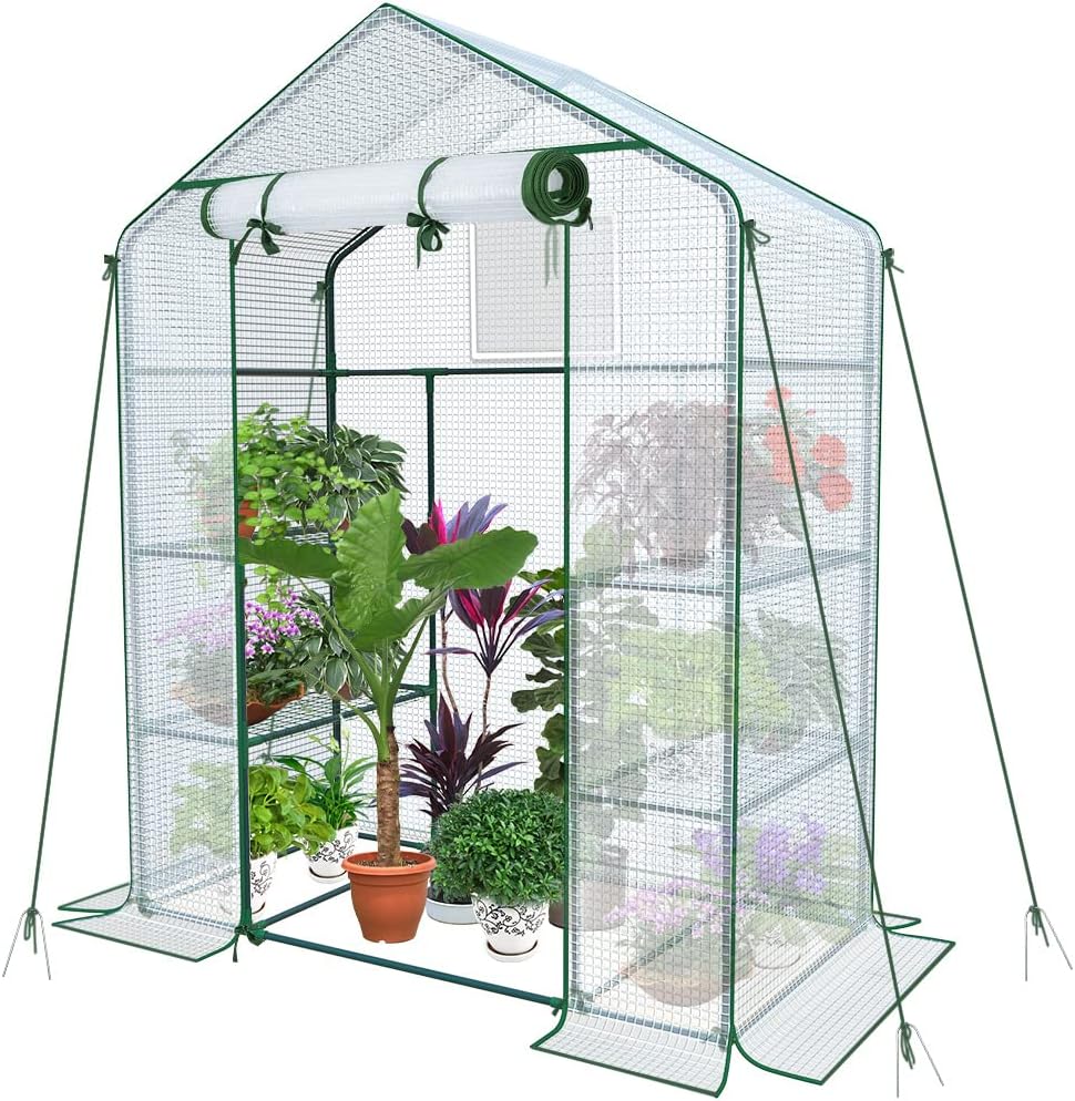 VOUNOT Serra da Giardino 143x73x195 cm con Porta Avvolgibile
