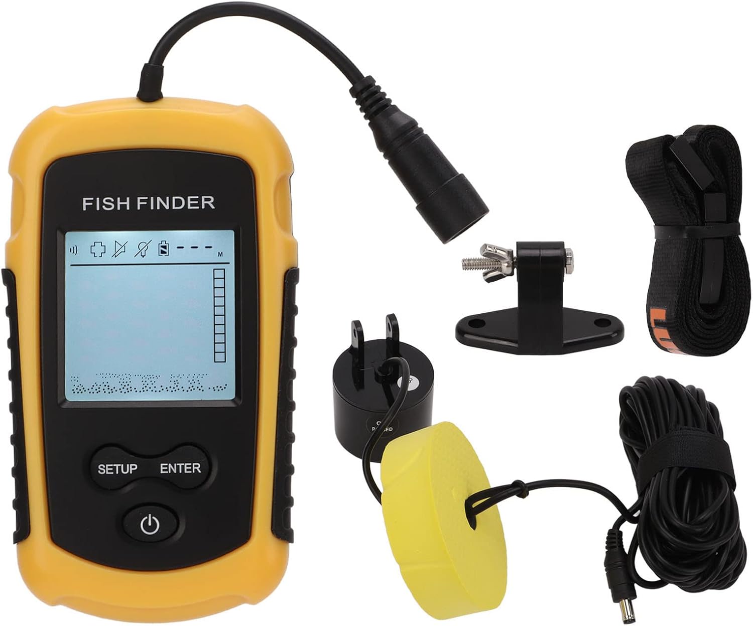 Pilipane Ecoscandaglio Portatile per Pesca, 100m, 200KHz