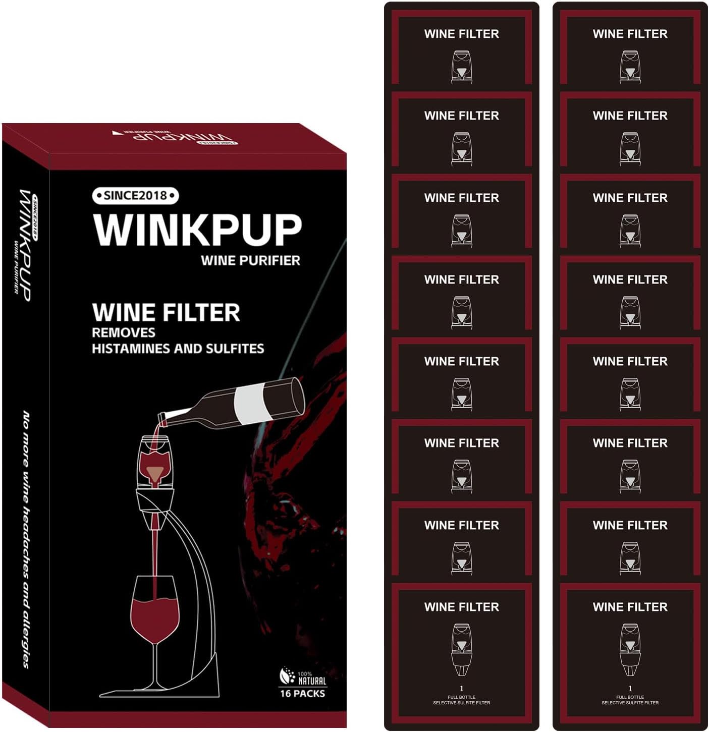 Filtro per vino: rimuovi solfiti e istamine (16 pz)