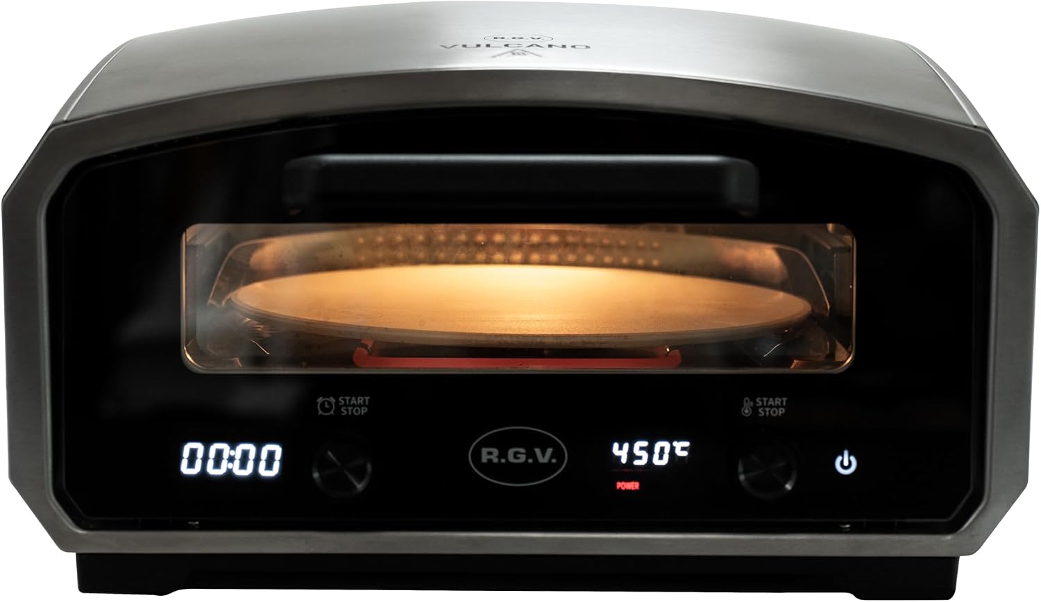 RGV Vulcano Forno Pizza Professionale - 450°C con Piatto Girevole