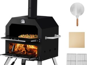 Forno pizza ROVSUN 30,5 cm con pietra e pala, ideale per casa e campeggio