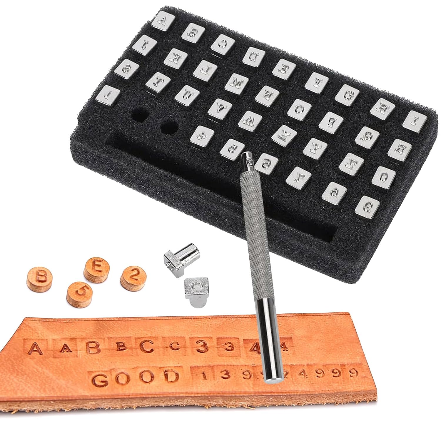 Kit Punzoni 3,5mm per Lavorazione Cuoio - 37 Pezzi + Manico
