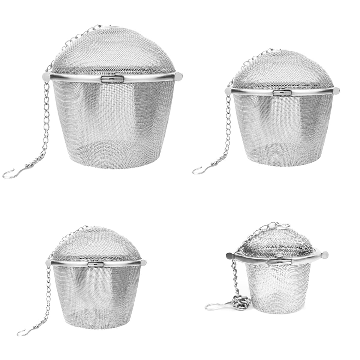 4 Cestini pulizia gioielli acciaio inox con serratura