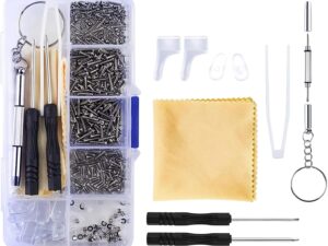 Kit riparazione occhiali 500 viti + cacciaviti e pinzette
