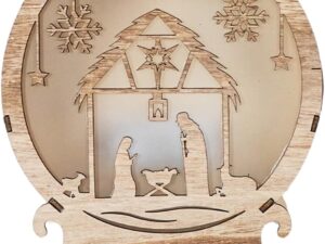 Presepe LED in legno - Decorazione Natale originale