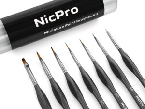 Nicpro 7 pennelli per pittura miniatura - Set professionale