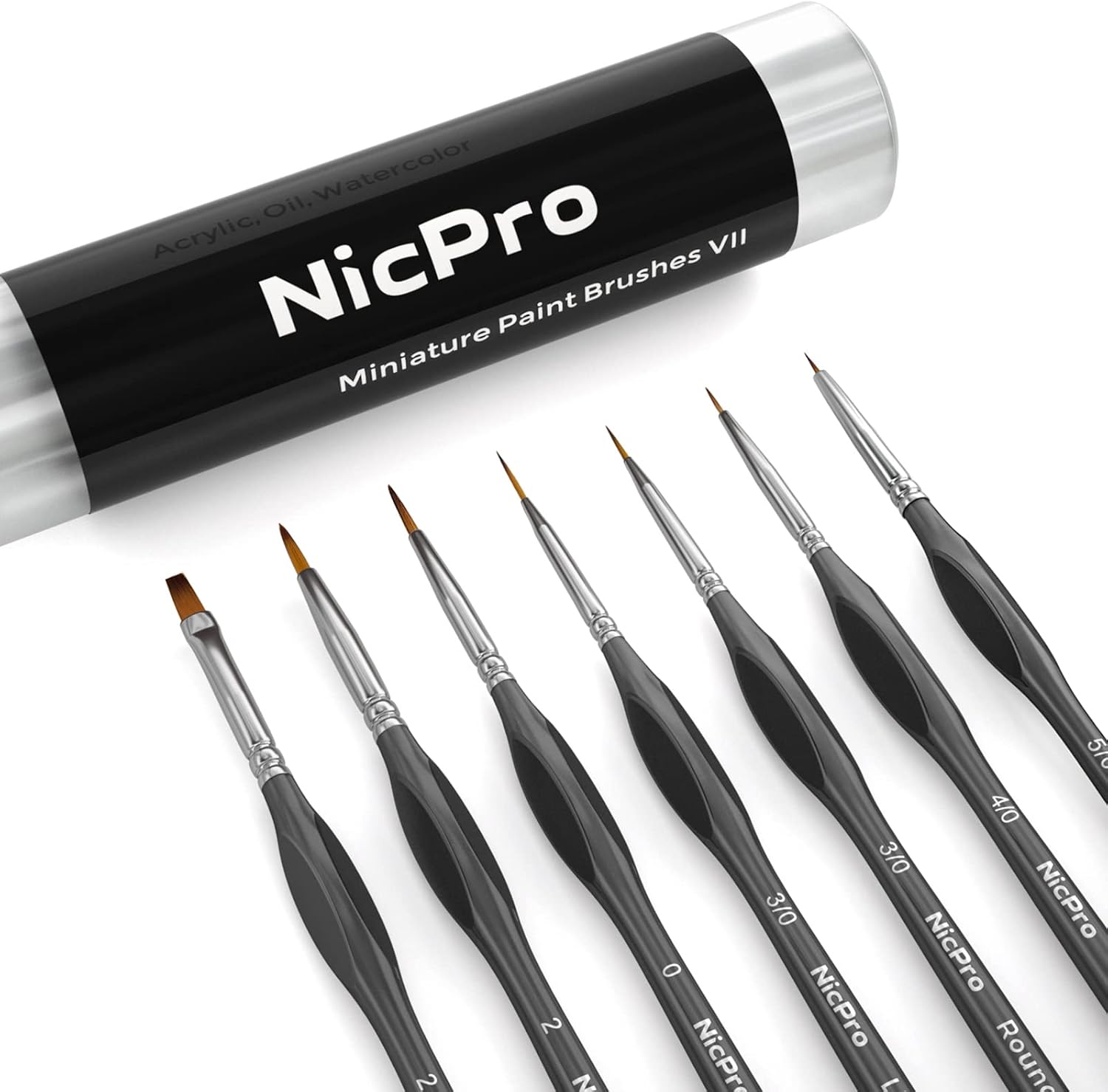 Nicpro 7 pennelli per pittura miniatura - Set professionale