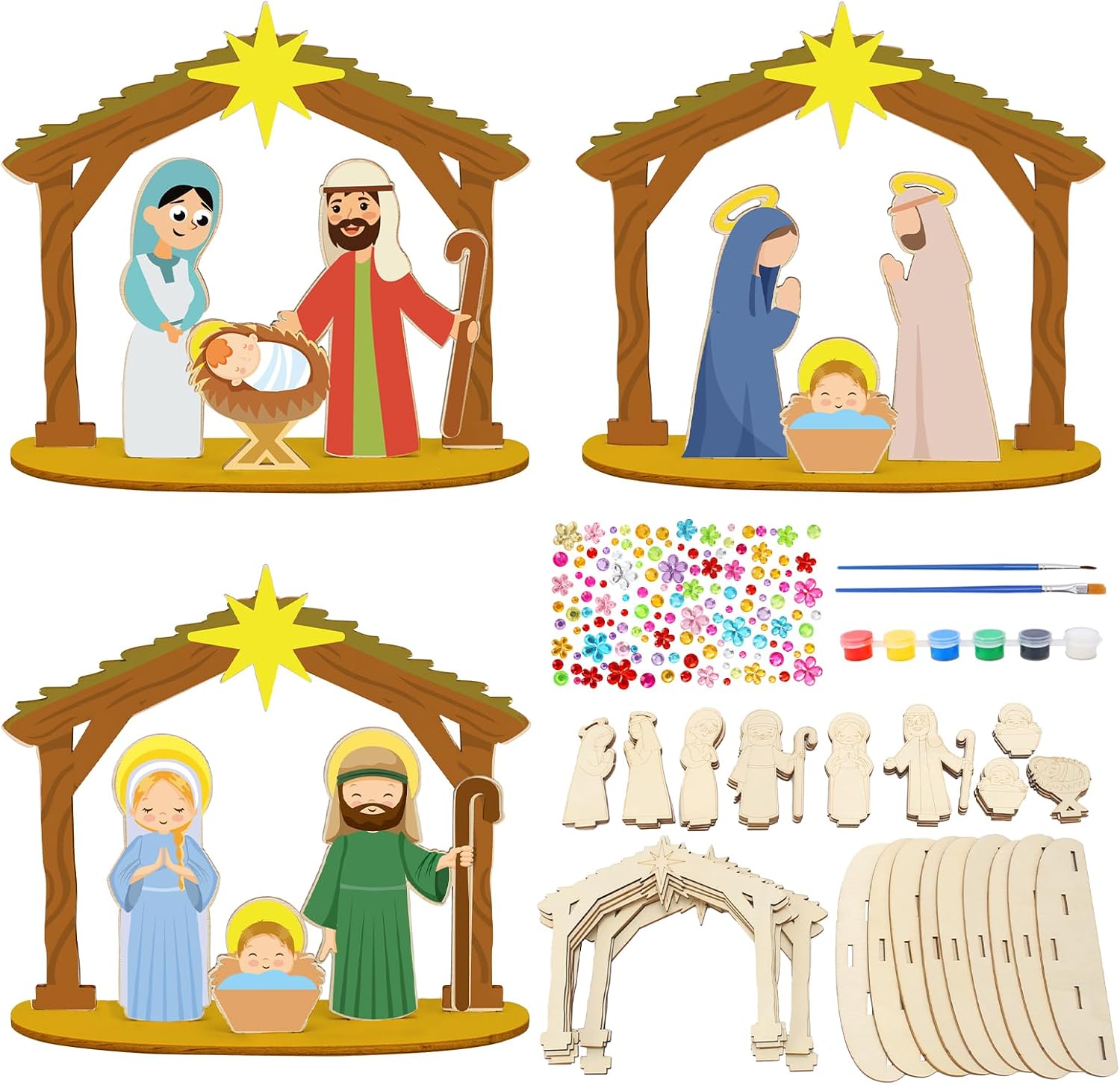 Fennoral 12 kit presepe legno per bambini