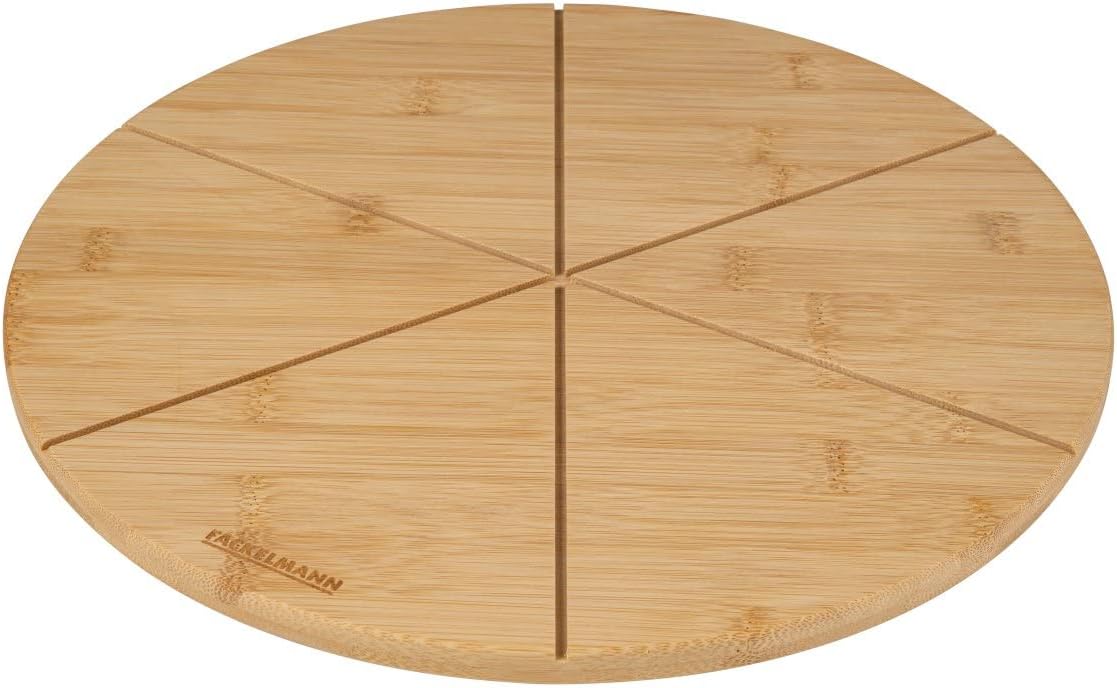 Tagliere pizza bambù 32 cm con scanalature Fackelmann
