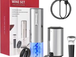 Todeco Cavatappi Elettrico 4 in 1: Set Premium per Vino