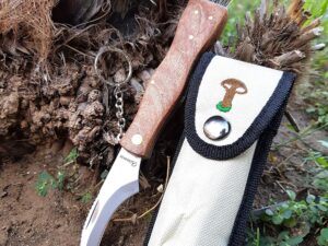 Coltello Albainox per funghi con spazzola e custodia