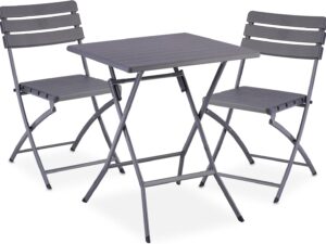 Relaxdays Set 3 Mobili Pieghevoli per Balcone, Grigio