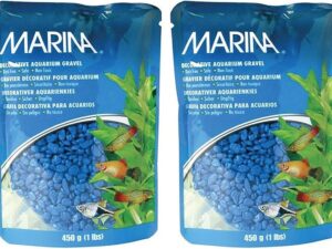 Marina Ghiaia Decorativa Blu per Acquario - 2x450 ml