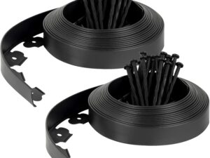 Bordura Giardino Flessibile Velway 20m con 60 Picchetti - Nero