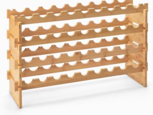 Portabottiglie vino in bambù Amazon Basics impilabile, 36 bottiglie