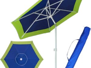 BAKAJI Ombrellone 210cm Anti UV con Custodia in Acciaio