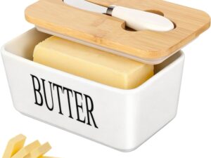 Burriera ceramica VINATO con coperchio in bambù