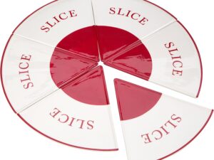 Set Piatto Pizza Gres Porcellanato Rosso/Crema, 6 Pezzi