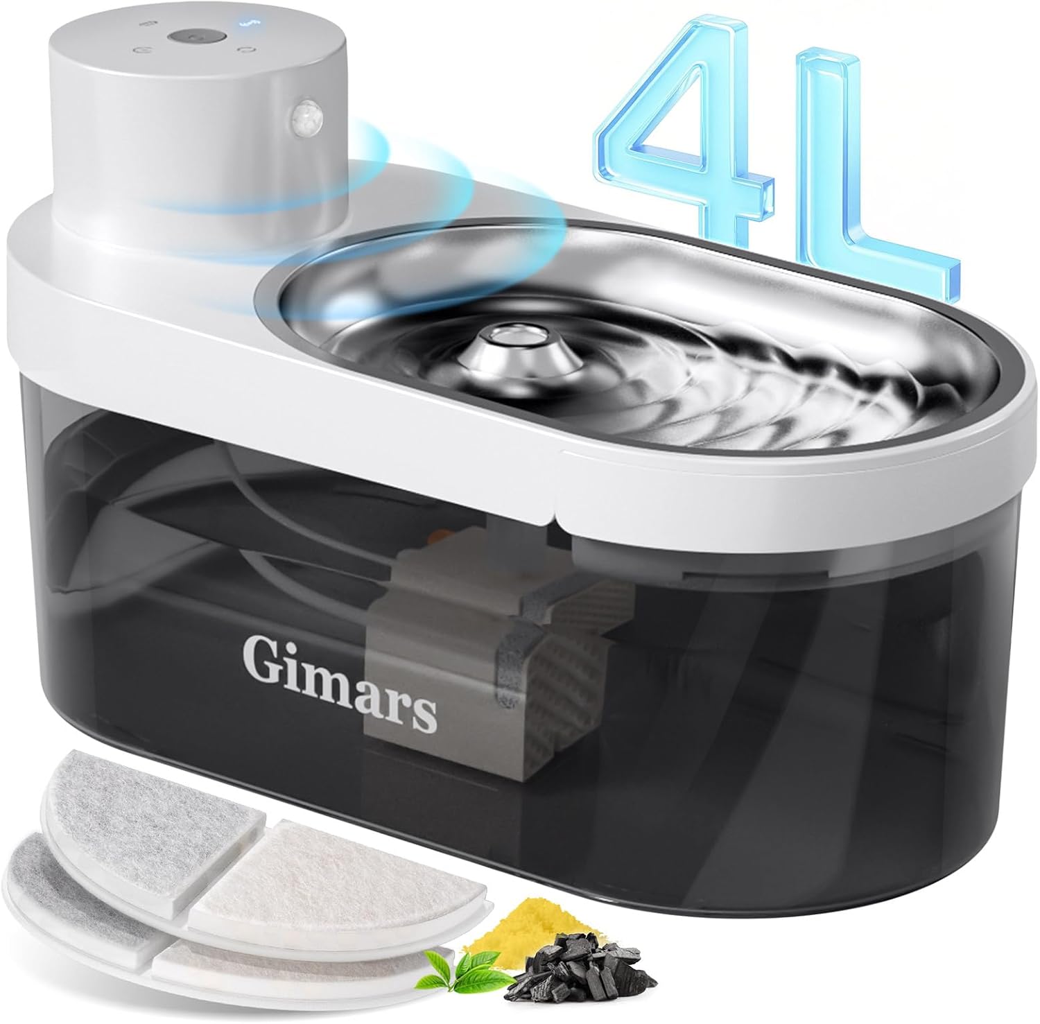 Gimars Fontanella Gatto Senza Fili 4L con Sensore