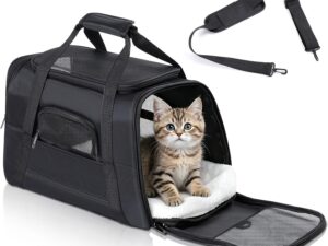 Romon Trasportino Pieghevole per Cani/Gatti Nero 44x28x25 cm