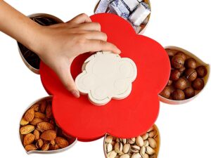 Vassoio snack rotante a scomparti - Per aperitivo e picnic