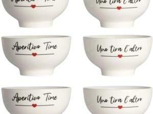 Set 6 ciotole aperitivo porcellana shabby chic HappyLove