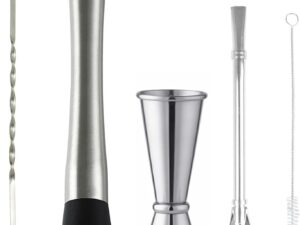 NIYATA Set Mojito 5 pezzi in acciaio inox per cocktail
