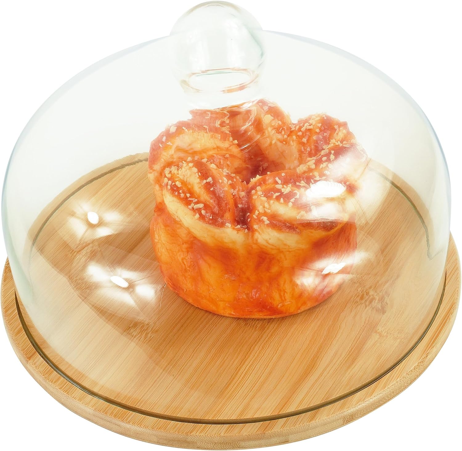 Relaxdays Campana per formaggio e torta in bambù 16x28 cm