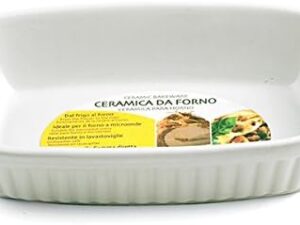 Pirofila Rettangolare in Ceramica Bianca 23,5x18x5 cm