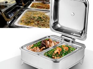 Chafing Dish Elettrico 6L Acciaio Inox, Fino a 80°C