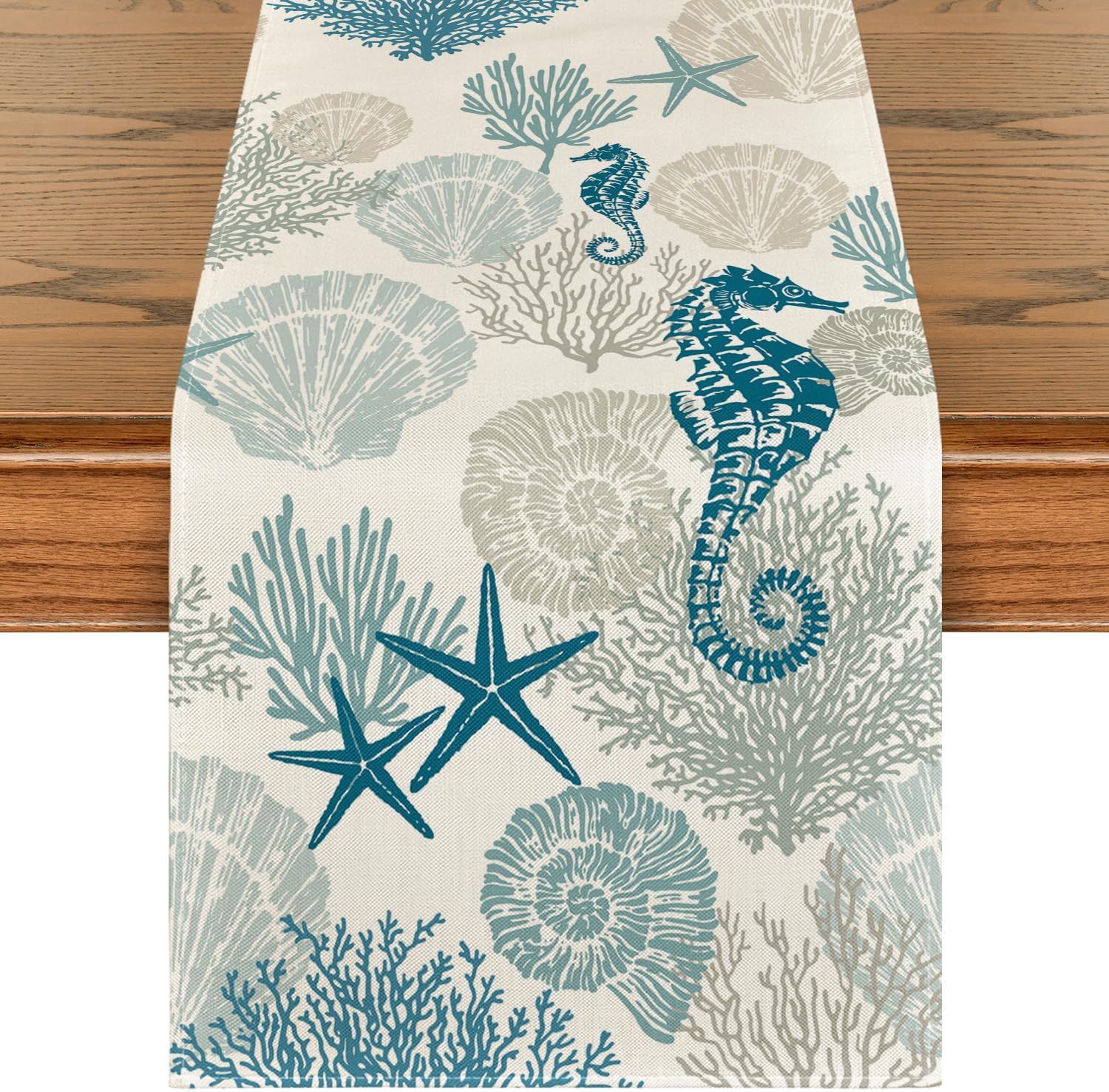 Runner estivo stelle marine, 33x183 cm per casa e tavola